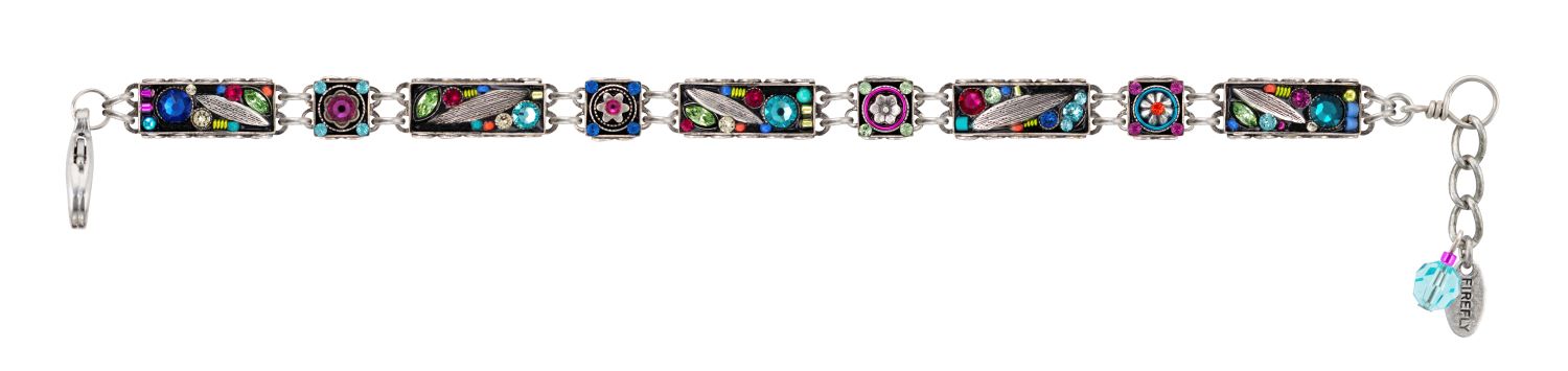 3142-MC Botanical Bar Bracelet-Multicolor
