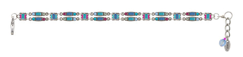 3145-LB Architectural Petite Double Line Bracelet-Light Blue