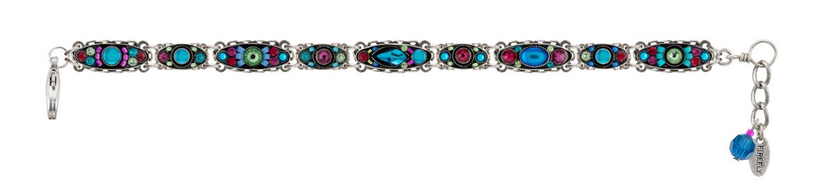 3154-BB Moonlight Long Oval Skinny Bracelet- Bermuda Blue