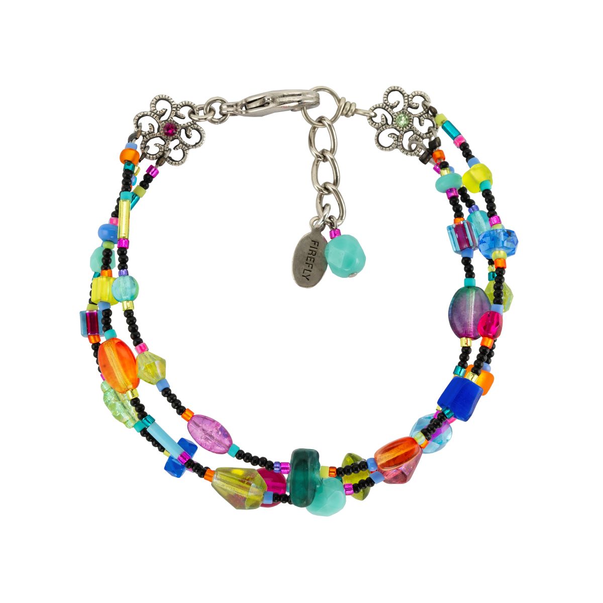 3176-MC Silk Thread Bracelet 3 lines-Multicolor