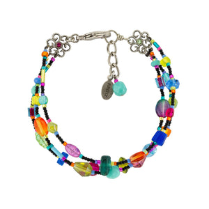 3176-MC Silk Thread Bracelet 3 lines-Multicolor