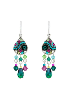 6544-TEAL Mosaic Earrings-Teal