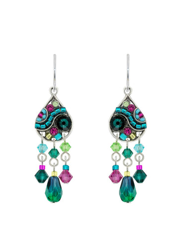 6544-TEAL Mosaic Earrings-Teal