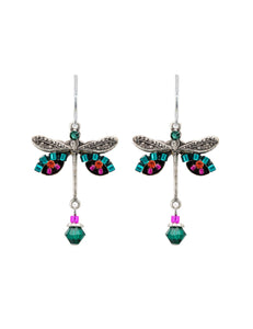 6625-EM Dragonfly Earrings-Emerald