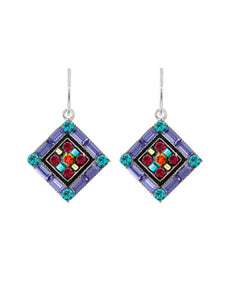 6725-MC La Dolce Vita Crystal Diagonal Earrings - Multicolor