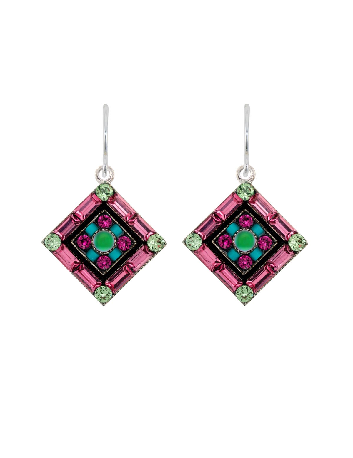 6725-ROSE La Dolce Vita Crystal Diagonal Earrings- Rose