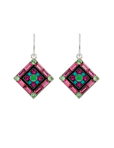 6725-ROSE La Dolce Vita Crystal Diagonal Earrings- Rose