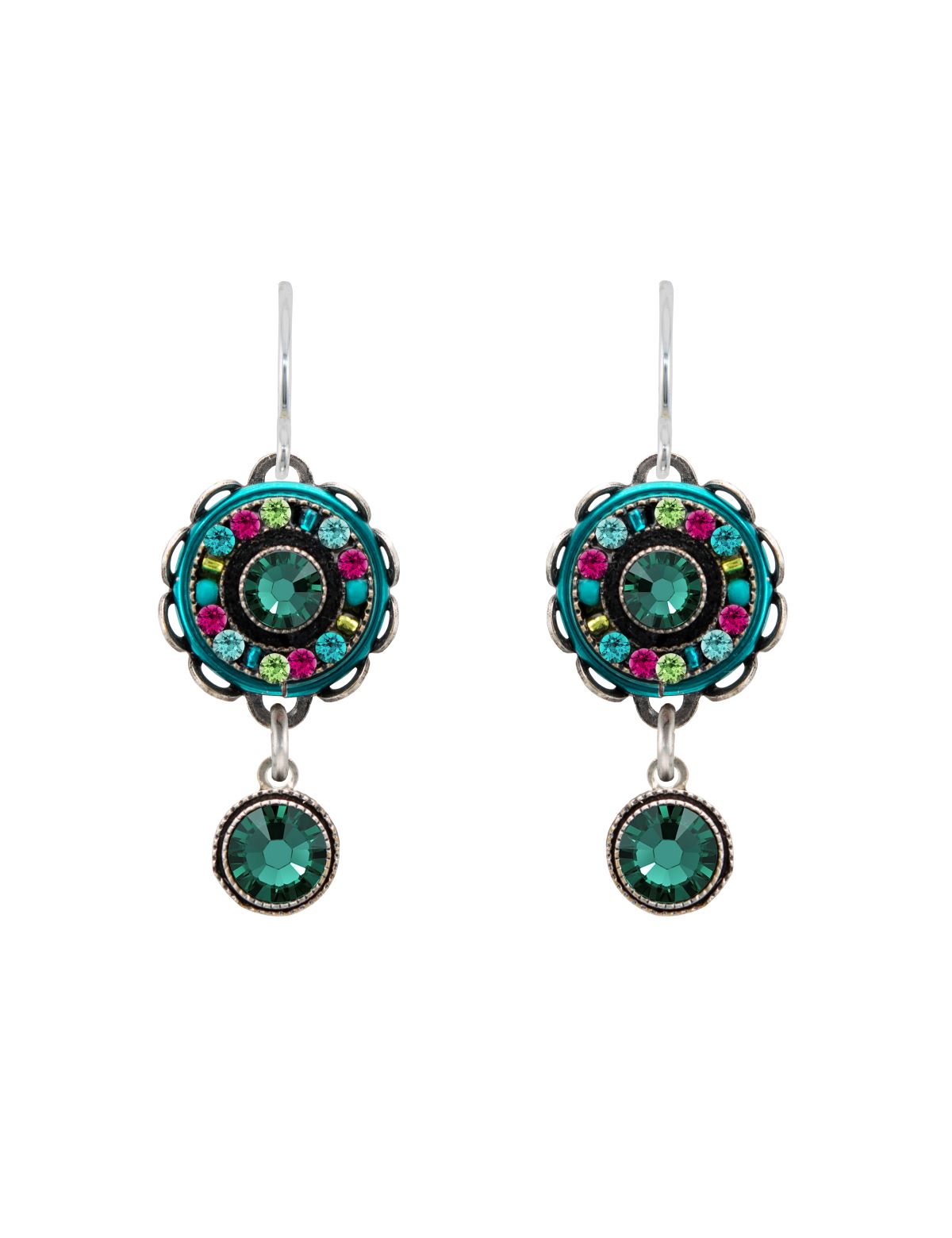 6827-EM La Dolce Vita Small Round Earrings-Emerald