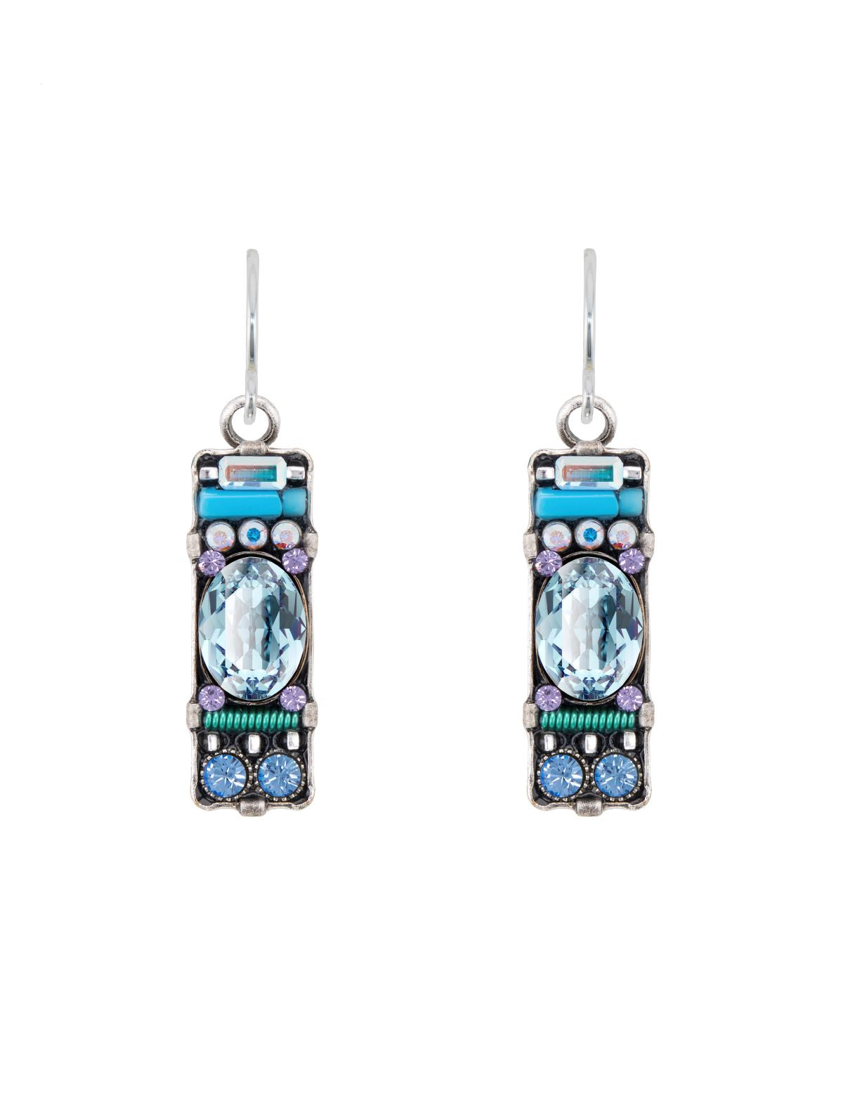 7150-LB Bar Earrings-Light Blue