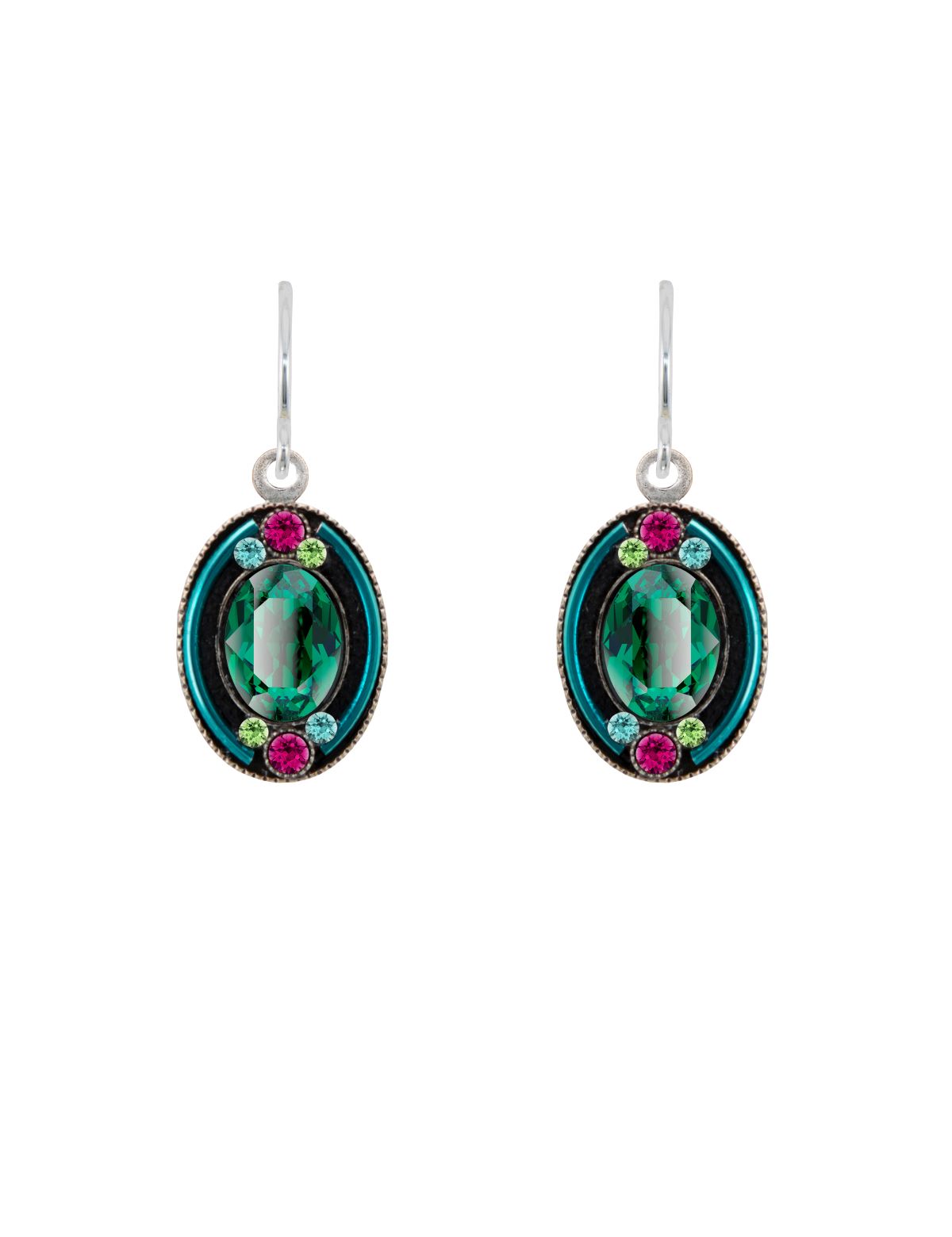 7476-EM La Dolce Vita Oval Earrings-Emerald