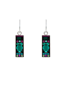 7477-EM La Dolce Vita Rectangle Earrings-Emerald