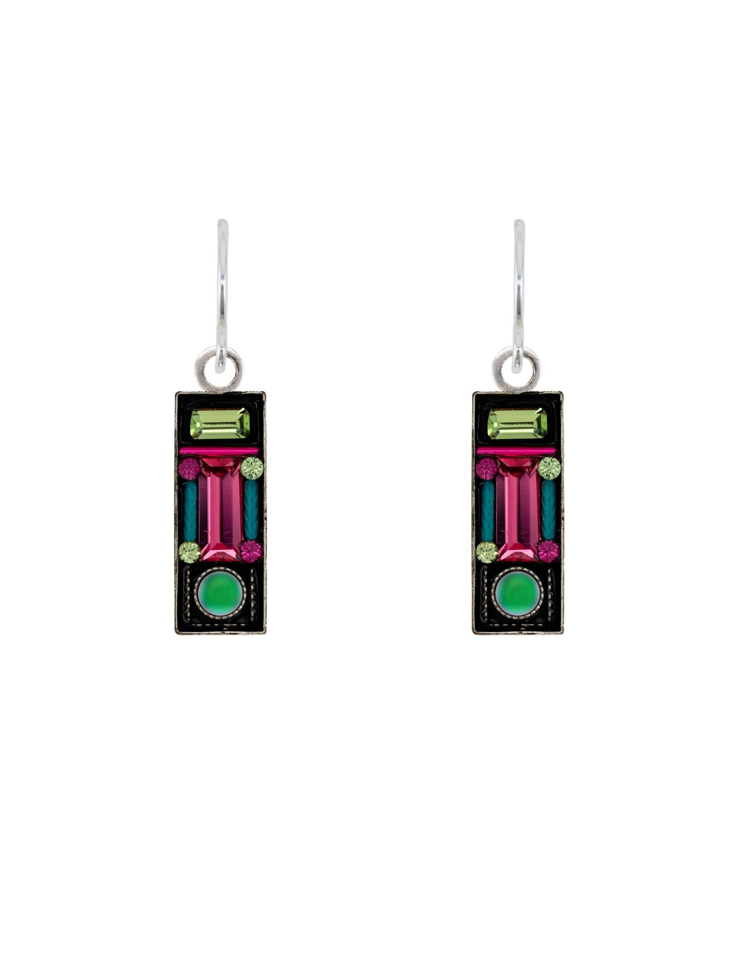 7477-ROSE La Dolce Vita Rectangle Earring-Rose