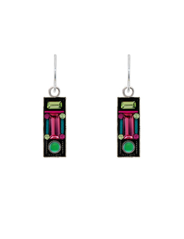7477-ROSE La Dolce Vita Rectangle Earring-Rose