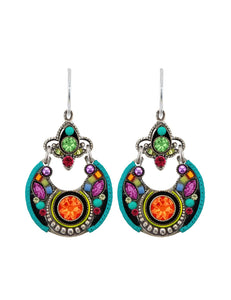 7533-MC Lunette Hoop Earrings Multicolor