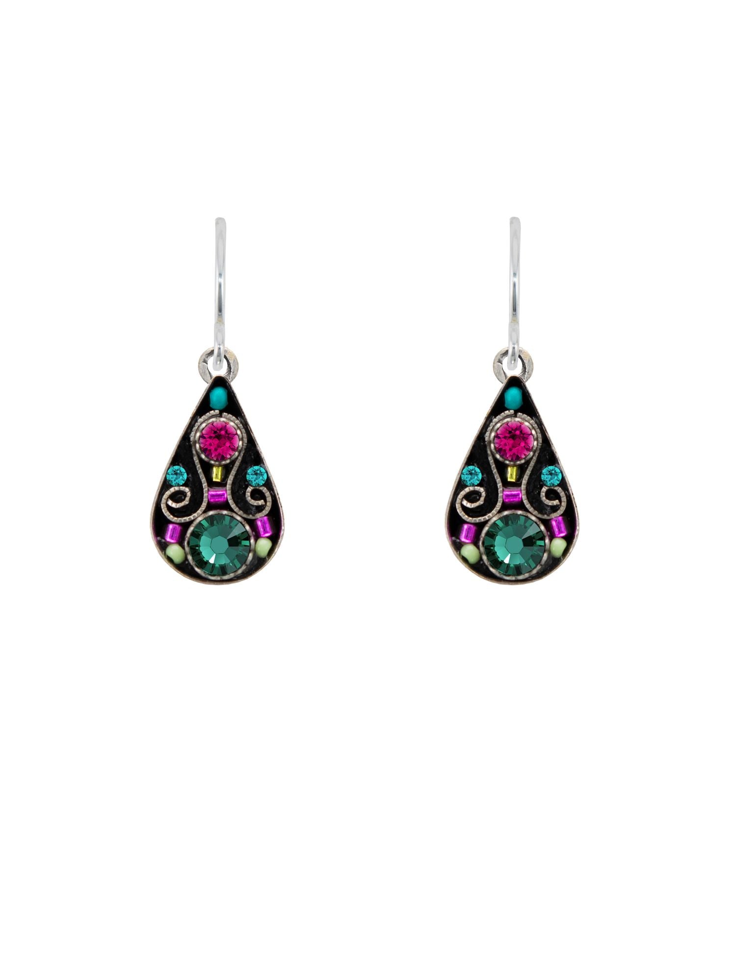 7552-EM Arabesque Small Drop Earrings-Emerald
