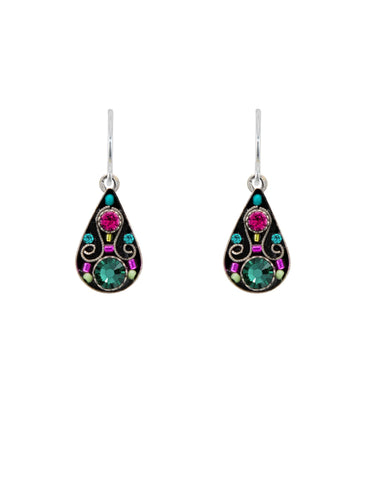 7552-EM Arabesque Small Drop Earrings-Emerald