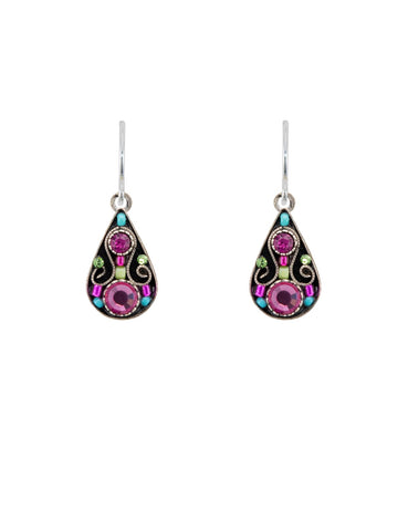 7552-ROSE Arabesque Small Drop Earrings-Rose
