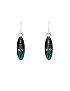 7846-EM Diva Long Oval Earrings-Emerald