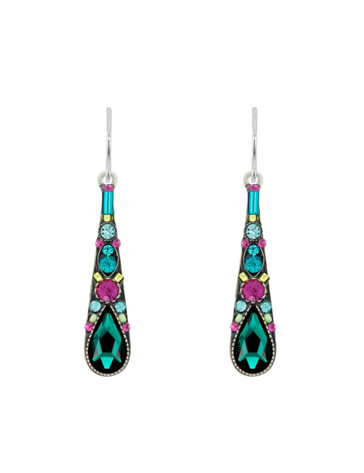 7848-EM Gazelle Medium Drop Earrings-Emerald