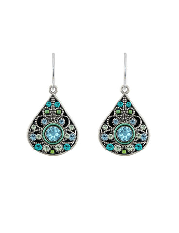 7955-AQ Large Filagree Earring-Aquamarine