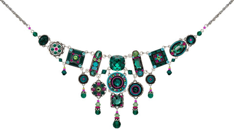 8300-EM La Dolce Vita Elaborate Necklace-Emerald