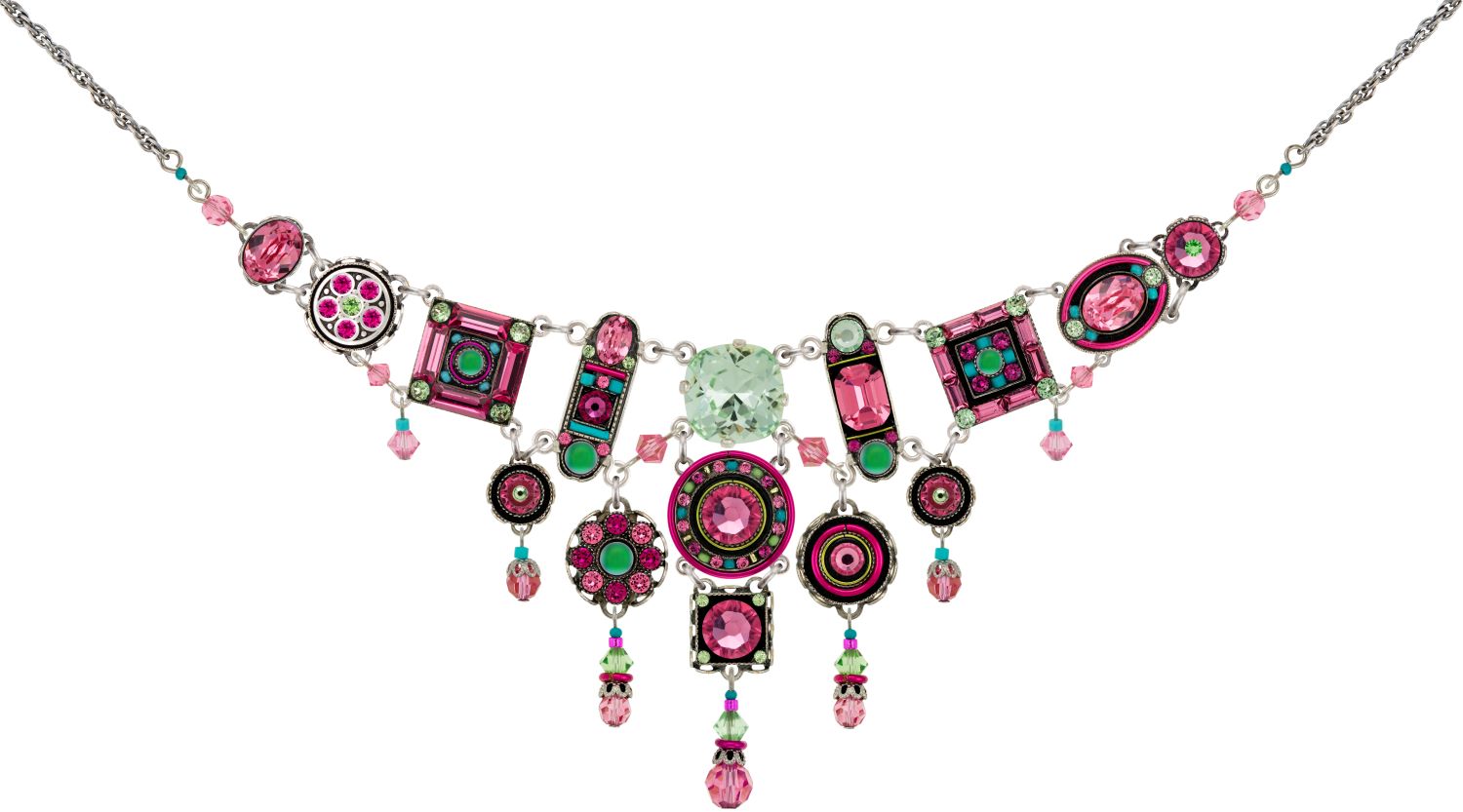 8300-ROSE La Dolce Vita Elaborate Necklace-Rose