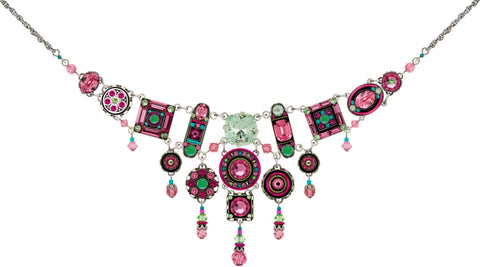 8300-ROSE La Dolce Vita Elaborate Necklace-Rose
