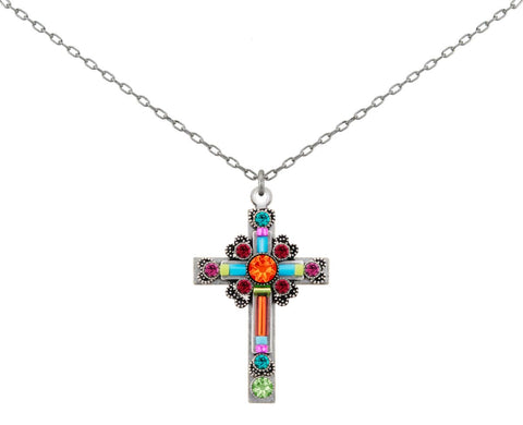 8795-MC Large Ornate Cross-Multicolor