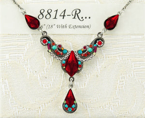 8814-R Lily Organic Necklace-Red