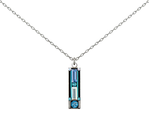 8889-ICE Architectural Rectangle Pendant Neck-Ice