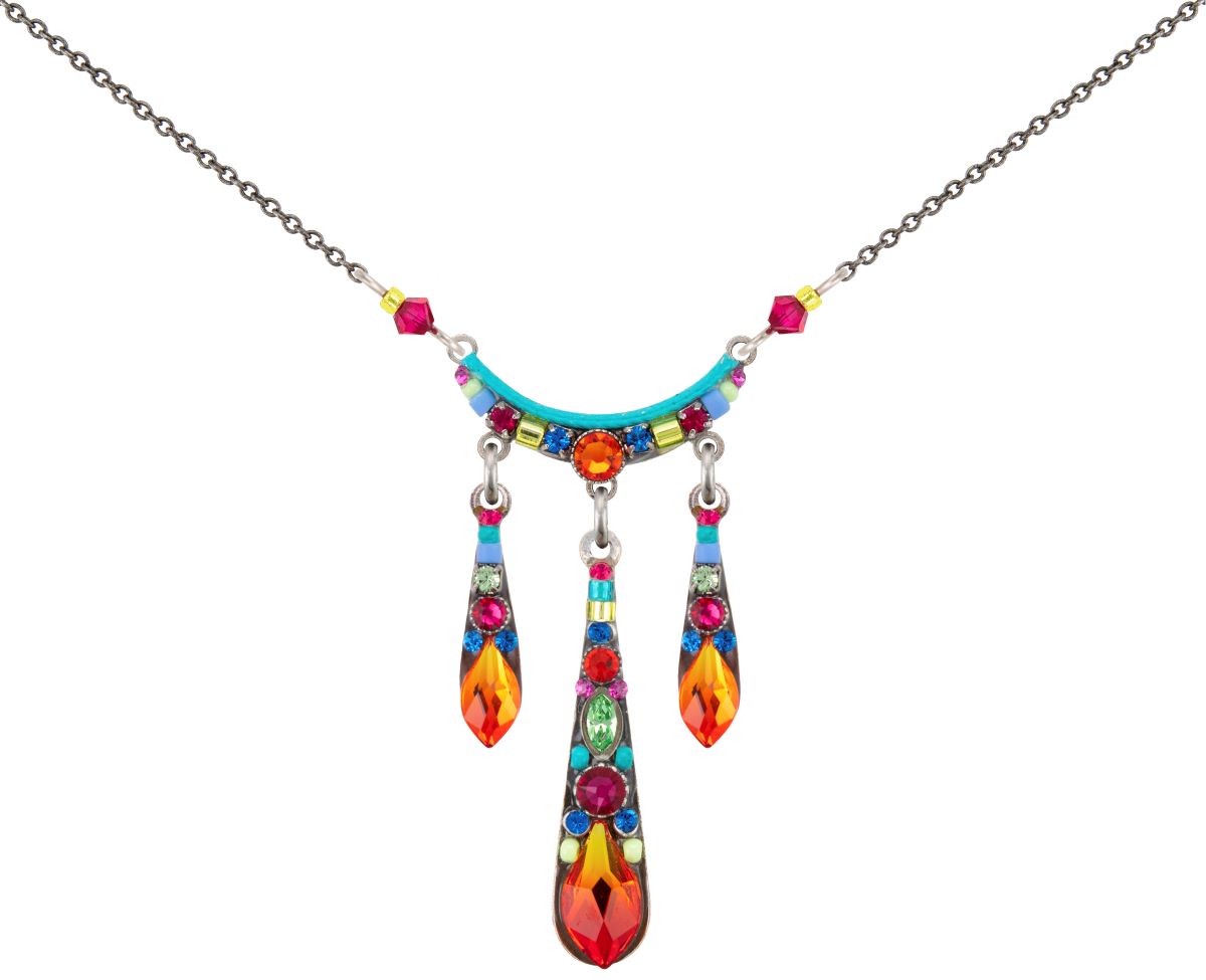 8944-MC Small Gazelle Necklace-Multicolor