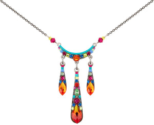 8944-MC Small Gazelle Necklace-Multicolor