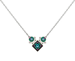 9000-LT Architectural Petite Necklace w/Diamond Shape-Light Turquoise