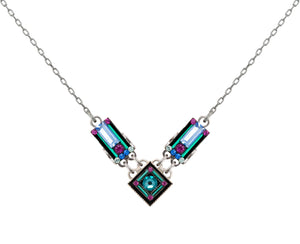 9001-LT Architectural Simple V Necklace-Light Turquoise