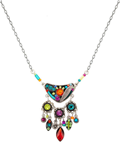 9040-MC Botanical Elaborate Necklace-Multicolor