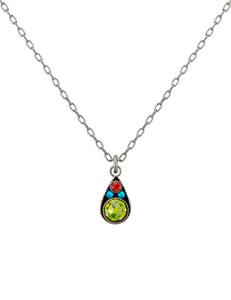 9042-MC Domas Drop Pendant Necklace-Multicolor