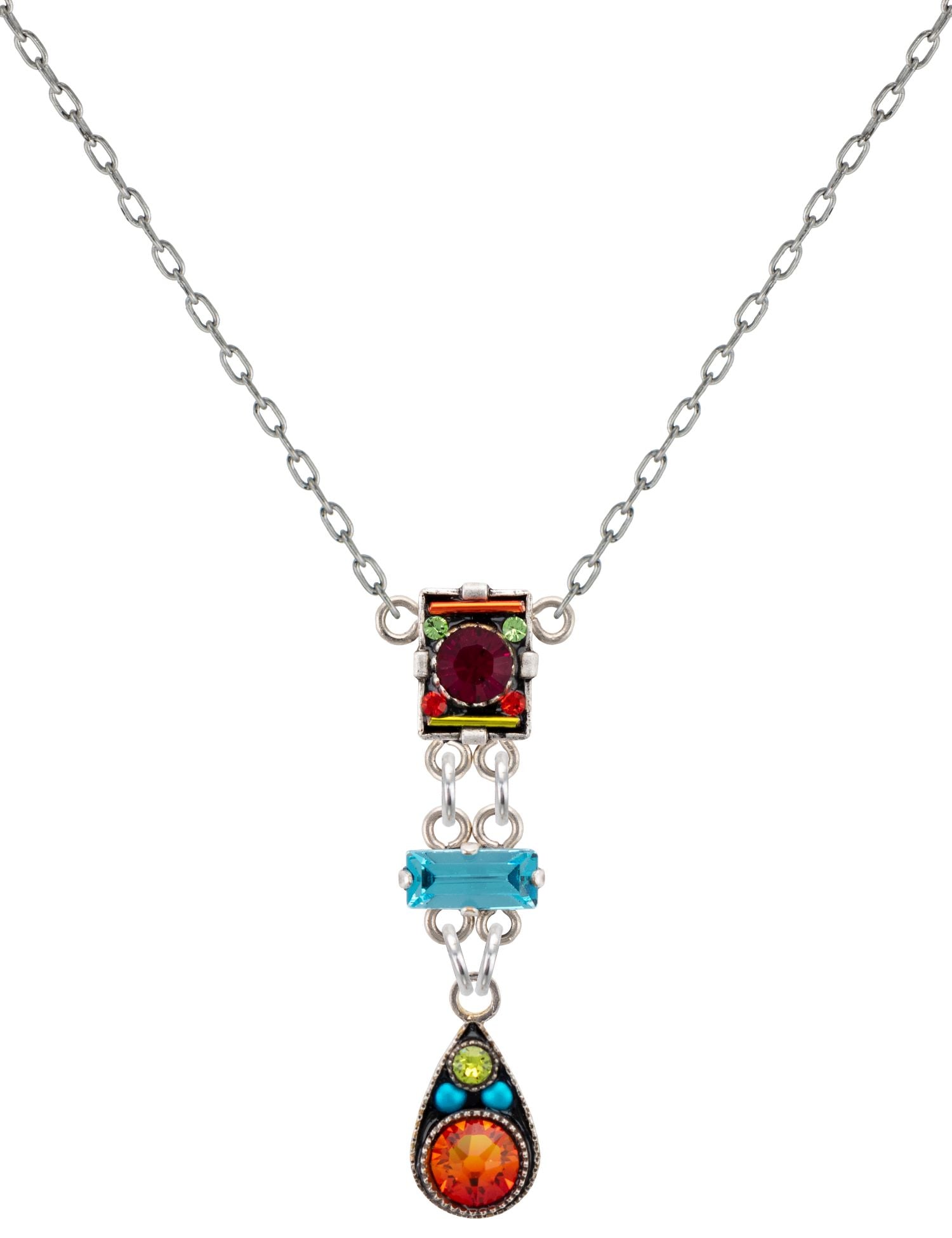 9045-MC Domas Long Drop Necklace-Multicolor