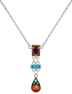 9045-MC Domas Long Drop Necklace-Multicolor