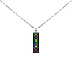 9053-CG Architectural Long Rectangle Pendant-Citrus Green
