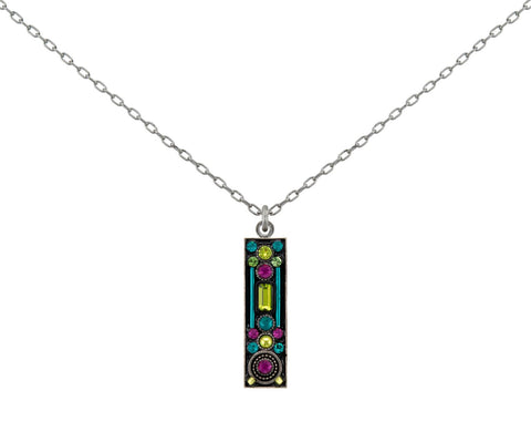 9053-CG Architectural Long Rectangle Pendant-Citrus Green