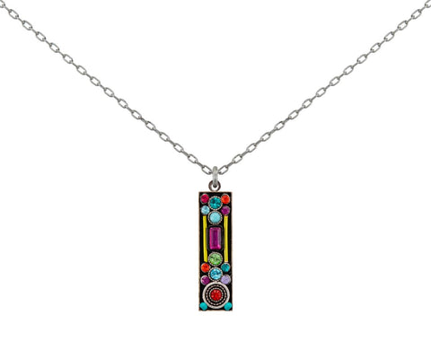 9053-MC Architectural Long Rectangle Pendant-Multicolor