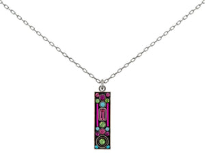 9053-ROSE Architectural Long Rectangle Pendant-Rose