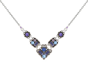 9056-TZ Architectural V Necklace-Tanzanite