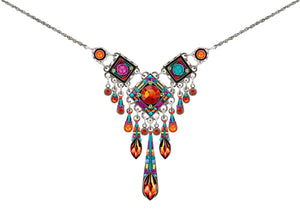 9079-MC Contessa Waterfall Necklace-Multicolor