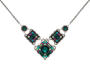 9080-EM Contessa/Geometric Small V Necklace-Emerald