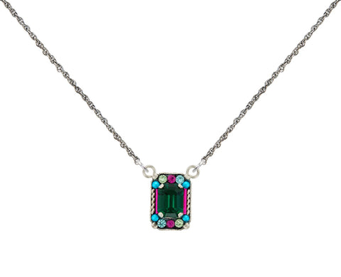 9089-EM Duchess Small Pendant Necklace-Emerald