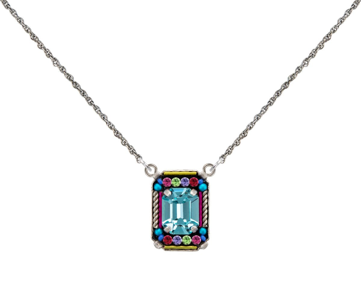 9090-MC Duchess Medium Pendant Necklace-Multicolor