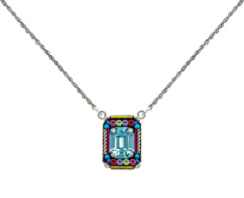 9090-MC Duchess Medium Pendant Necklace-Multicolor