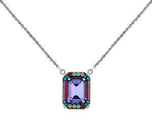 9093-MC Duchess Large Pendant Necklace-Multicolor