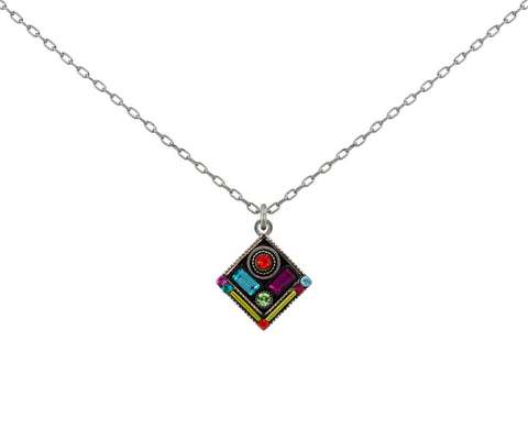 9121-MC Architectural Diamond Pendant-Multicolor